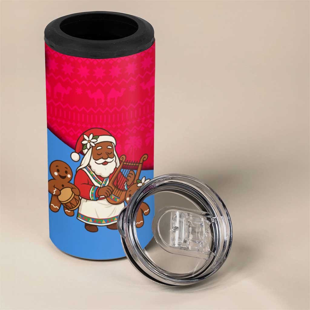 Eritrea Christmas 4 in 1 Can Cooler Tumbler African Santa Gingerbread Harp National Flag Colors - African Pride