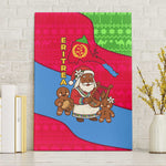 Eritrea Christmas Canvas Wall Art African Santa Gingerbread Harp National Flag Colors - African Pride