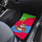 Eritrea Christmas Car Mats African Santa Gingerbread Harp National Flag Colors - African Pride