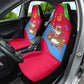 Eritrea Christmas Car Seat Cover African Santa Gingerbread Harp National Flag Colors - African Pride