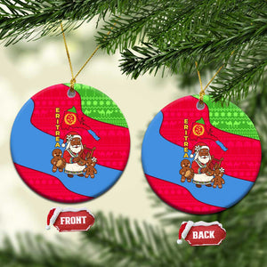 Eritrea Christmas Ceramic Ornament African Santa Gingerbread Harp National Flag Colors - African Pride