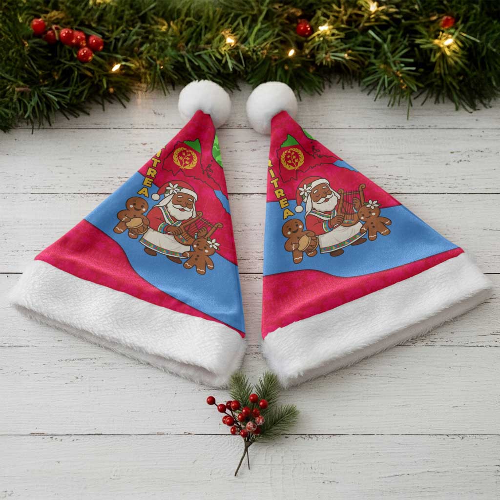 Eritrea Christmas Santa Hat African Santa Gingerbread Harp National Flag Colors - African Pride