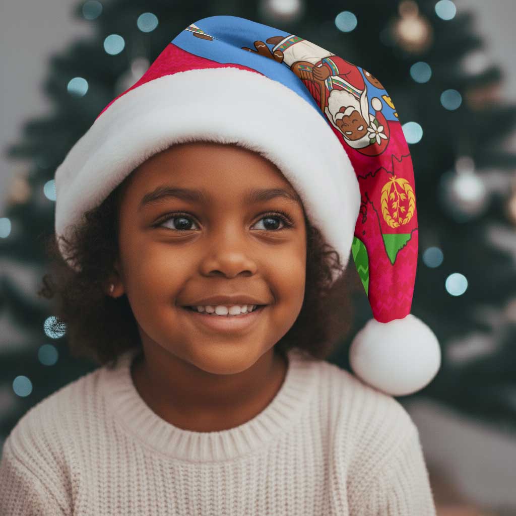 Eritrea Christmas Santa Hat African Santa Gingerbread Harp National Flag Colors - African Pride