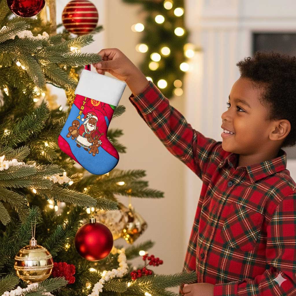 Eritrea Christmas Stocking African Santa Gingerbread Harp National Flag Colors - African Pride