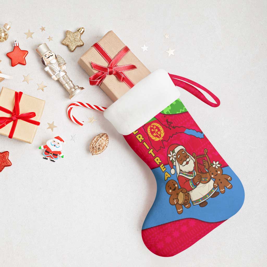 Eritrea Christmas Stocking African Santa Gingerbread Harp National Flag Colors - African Pride