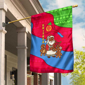 Eritrea Christmas Garden Flag African Santa Gingerbread Harp National Flag Colors - African Pride