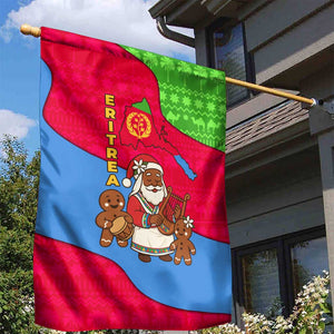 Eritrea Christmas Garden Flag African Santa Gingerbread Harp National Flag Colors - African Pride