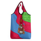 Eritrea Christmas Grocery Bag African Santa Gingerbread Harp National Flag Colors - African Pride