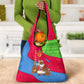 Eritrea Christmas Grocery Bag African Santa Gingerbread Harp National Flag Colors - African Pride