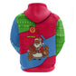 Eritrea Christmas Hoodie African Santa Gingerbread Harp National Flag Colors - African Pride