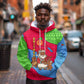 Eritrea Christmas Hoodie African Santa Gingerbread Harp National Flag Colors - African Pride