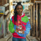 Eritrea Christmas Hoodie African Santa Gingerbread Harp National Flag Colors - African Pride