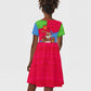 Eritrea Christmas Kid Short Sleeve Dress African Santa Gingerbread Harp National Flag Colors - African Pride
