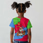 Eritrea Christmas Kid T shirt African Santa Gingerbread Harp National Flag Colors - African Pride