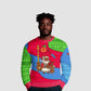 Eritrea Christmas Ugly Christmas Sweater African Santa Gingerbread Harp National Flag Colors - African Pride