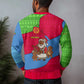 Eritrea Christmas Ugly Christmas Sweater African Santa Gingerbread Harp National Flag Colors - African Pride
