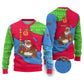Eritrea Christmas Ugly Christmas Sweater African Santa Gingerbread Harp National Flag Colors - African Pride