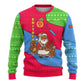 Eritrea Christmas Ugly Christmas Sweater African Santa Gingerbread Harp National Flag Colors - African Pride