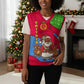 Eritrea Christmas Knitted V-Neck Vest African Santa Gingerbread Harp National Flag Colors - African Pride
