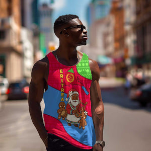 Eritrea Christmas Men Tank Top African Santa Gingerbread Harp National Flag Colors - African Pride