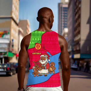 Eritrea Christmas Men Tank Top African Santa Gingerbread Harp National Flag Colors - African Pride