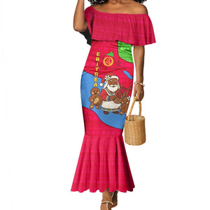 Eritrea Christmas Mermaid Dress African Santa Gingerbread Harp National Flag Colors - African Pride