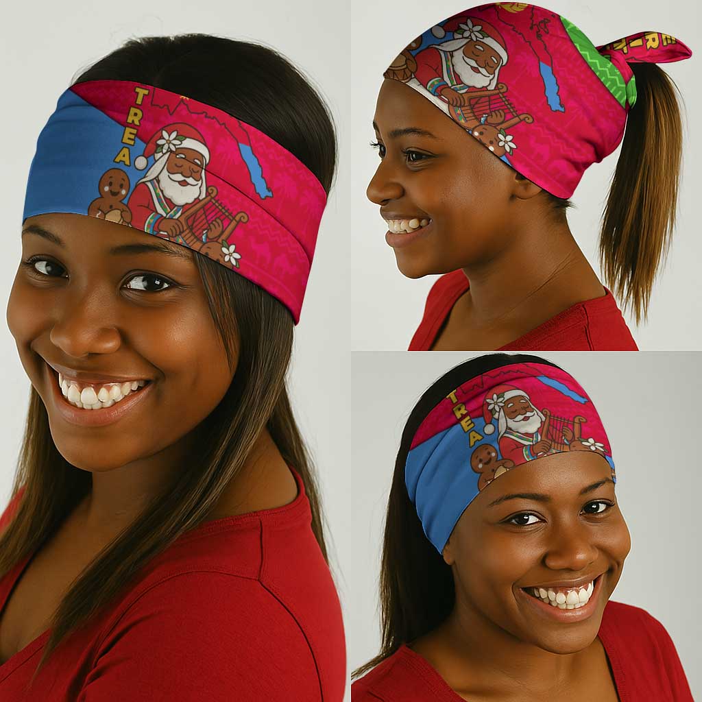 Eritrea Christmas Neck Gaiter African Santa Gingerbread Harp National Flag Colors - African Pride