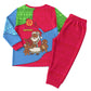 Eritrea Christmas Pajama Set African Santa Gingerbread Harp National Flag Colors - African Pride
