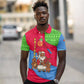 Eritrea Christmas Polo Shirt African Santa Gingerbread Harp National Flag Colors - African Pride