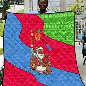 Eritrea Christmas Quilt African Santa Gingerbread Harp National Flag Colors - African Pride