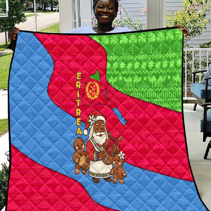 Eritrea Christmas Quilt African Santa Gingerbread Harp National Flag Colors - African Pride