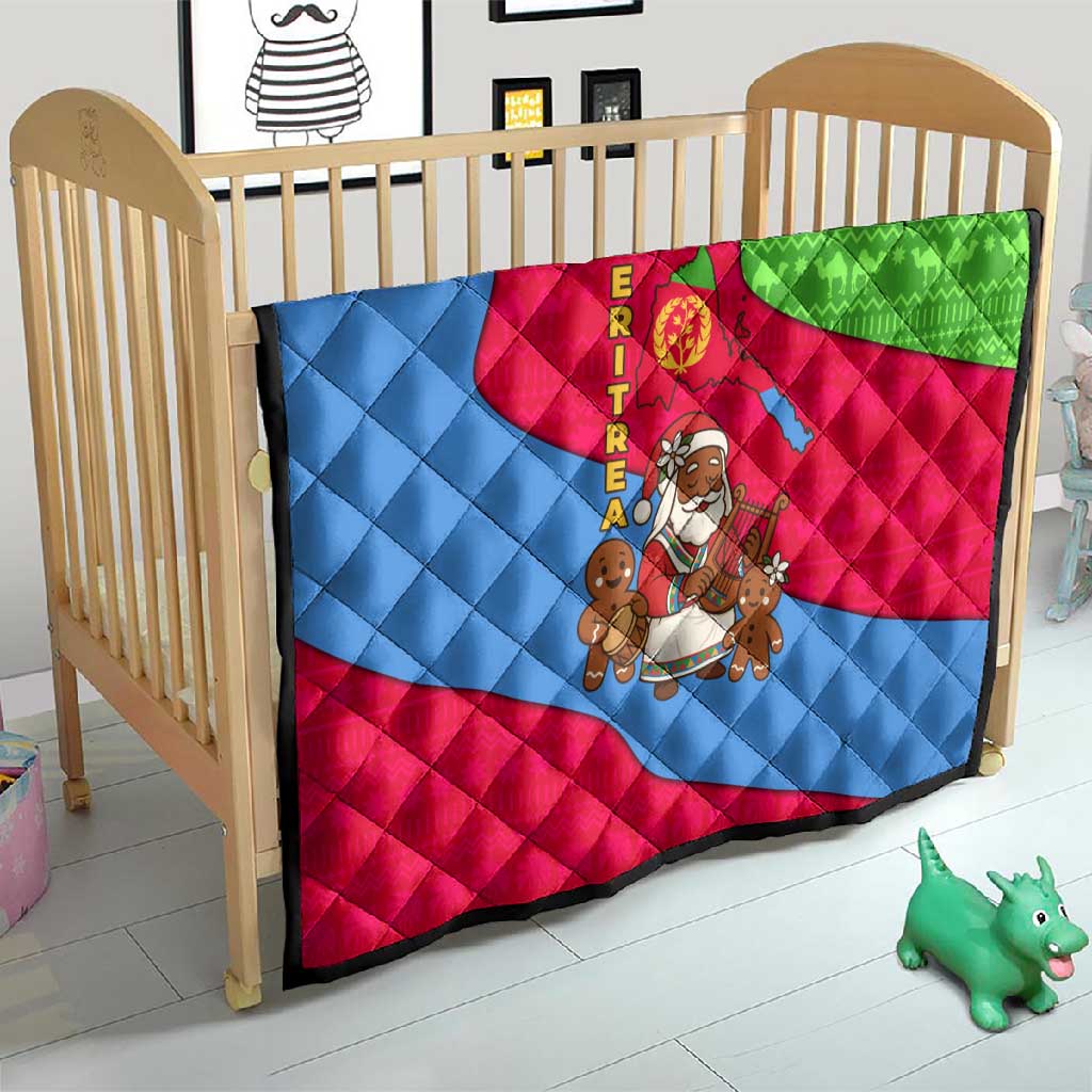 Eritrea Christmas Quilt African Santa Gingerbread Harp National Flag Colors - African Pride