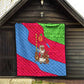 Eritrea Christmas Quilt African Santa Gingerbread Harp National Flag Colors - African Pride