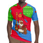 Eritrea Christmas Rugby Jersey African Santa Gingerbread Harp National Flag Colors - African Pride
