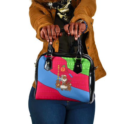 Eritrea Christmas Shoulder Handbag African Santa Gingerbread Harp National Flag Colors - African Pride