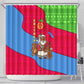 Eritrea Christmas Shower Curtain African Santa Gingerbread Harp National Flag Colors - African Pride