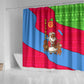 Eritrea Christmas Shower Curtain African Santa Gingerbread Harp National Flag Colors - African Pride