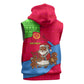 Eritrea Christmas Sleeveless Hoodie African Santa Gingerbread Harp National Flag Colors - African Pride