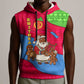 Eritrea Christmas Sleeveless Hoodie African Santa Gingerbread Harp National Flag Colors - African Pride