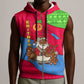 Eritrea Christmas Sleeveless Zip Hoodie African Santa Gingerbread Harp National Flag Colors - African Pride