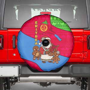 Eritrea Christmas Spare Tire Cover African Santa Gingerbread Harp National Flag Colors - African Pride