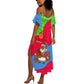 Eritrea Christmas Summer Maxi Dress African Santa Gingerbread Harp National Flag Colors - African Pride