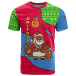 Eritrea Christmas T shirt African Santa Gingerbread Harp National Flag Colors - African Pride