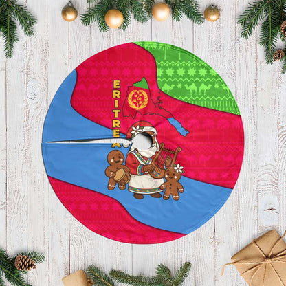 Eritrea Christmas Tree Skirt African Santa Gingerbread Harp National Flag Colors - African Pride