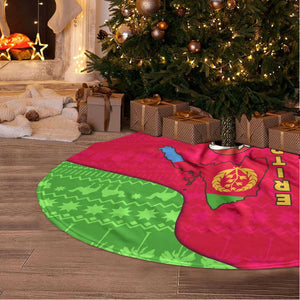 Eritrea Christmas Tree Skirt African Santa Gingerbread Harp National Flag Colors - African Pride