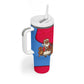 Eritrea Christmas Tumbler With Handle African Santa Gingerbread Harp National Flag Colors - African Pride