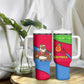 Eritrea Christmas Tumbler With Handle African Santa Gingerbread Harp National Flag Colors - African Pride