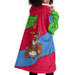 Eritrea Christmas Wearable Blanket Hoodie African Santa Gingerbread Harp National Flag Colors - African Pride