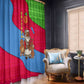 Eritrea Christmas Window Curtain African Santa Gingerbread Harp National Flag Colors - African Pride