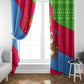 Eritrea Christmas Window Curtain African Santa Gingerbread Harp National Flag Colors - African Pride